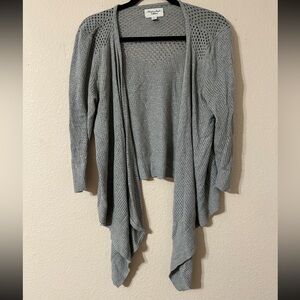American Eagle Outfitters Gray Knit Open Sweater